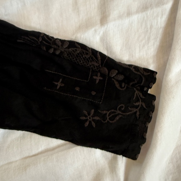 MONORENO Women’s Embroidered Boho Black Tunic Small - Picture 6 of 11